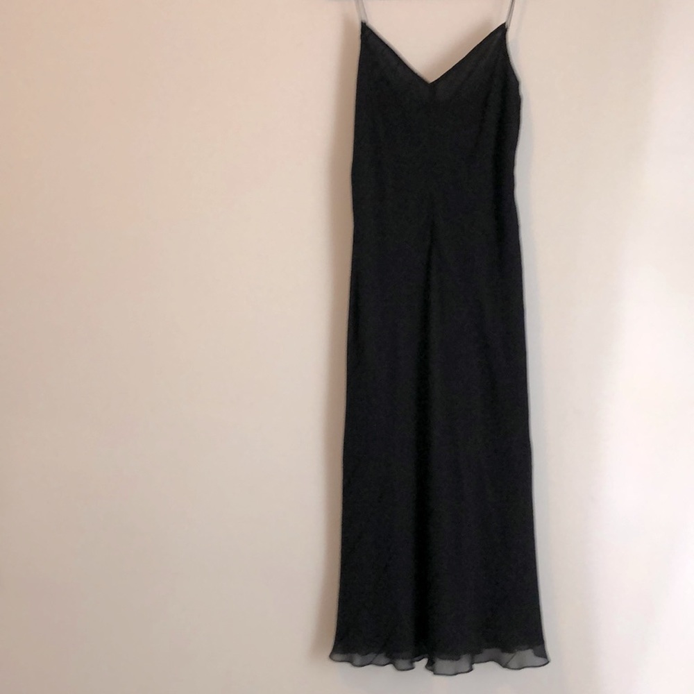 Ralph Lauren black silk dress vintage 1990s